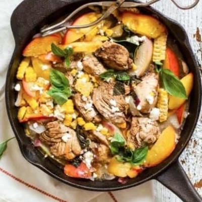 Chicken with Peaches and Basil Featured Picture