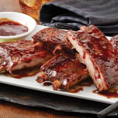 Barbeque Ribs with Spicy BBQ Sauce