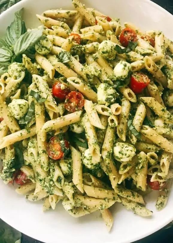 Penne with Basil & Mozzarella