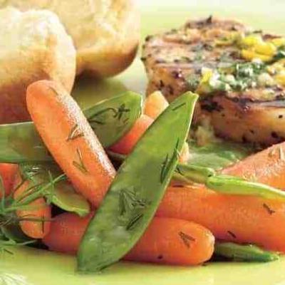 Dilled Baby Carrots with Pea Pods Recipe