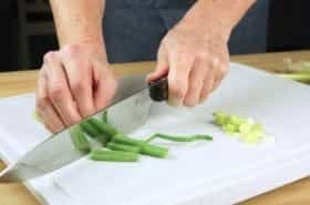 Slice the green onions