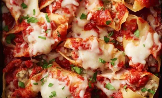 Cheesy Stuffed Shells With Beef