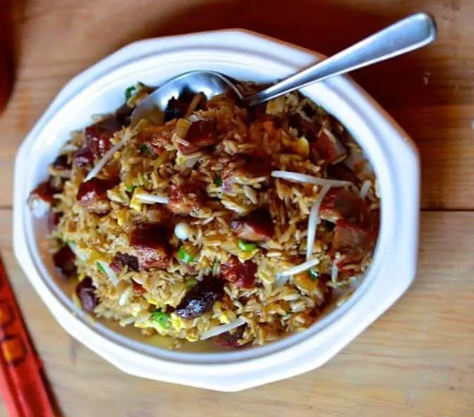 Tasty Fried Broccoli, Pork & Rice