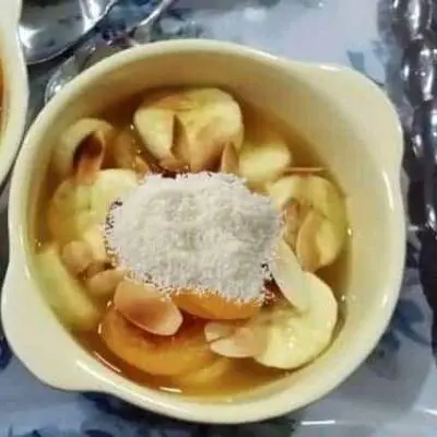Fruit Compote with Banana, dates, almonds and coconut