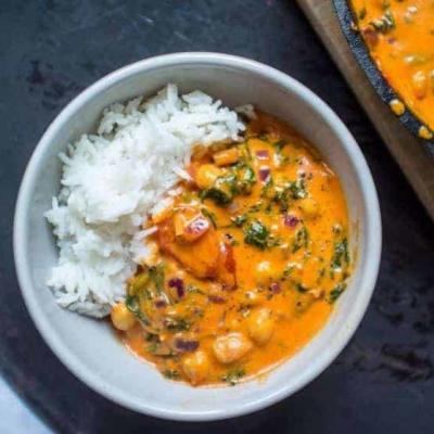 Rice with Chickpea and Silverbeet Curry