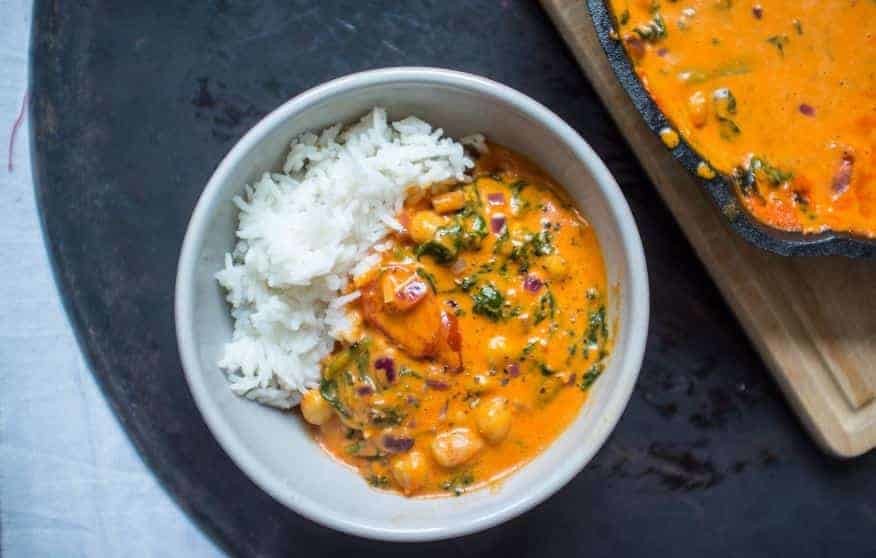Rice with Chickpea & Silverbeet Curry