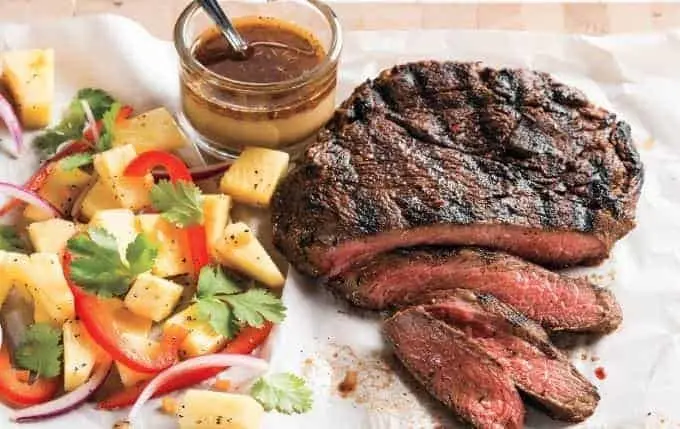 Orange-Glazed Beef Flank Steak with Crispy Vegetables