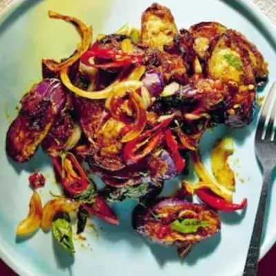 Vegan Eggplant and Sweet Red Peppers Recipe