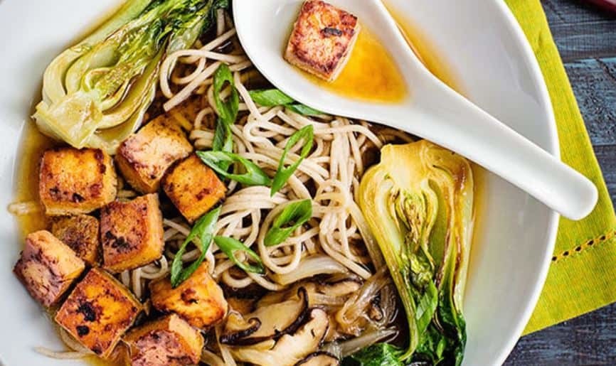 Vegan Thai Bok Choy Noodles & Mushrooms