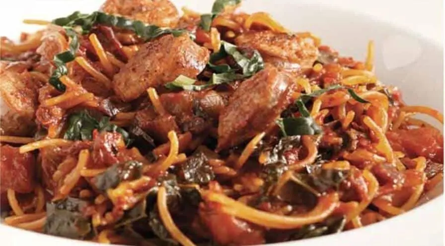 Fideo Pasta with Chorizo & Kale