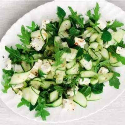 Zucchini and Feta, onions,chives salad recipe