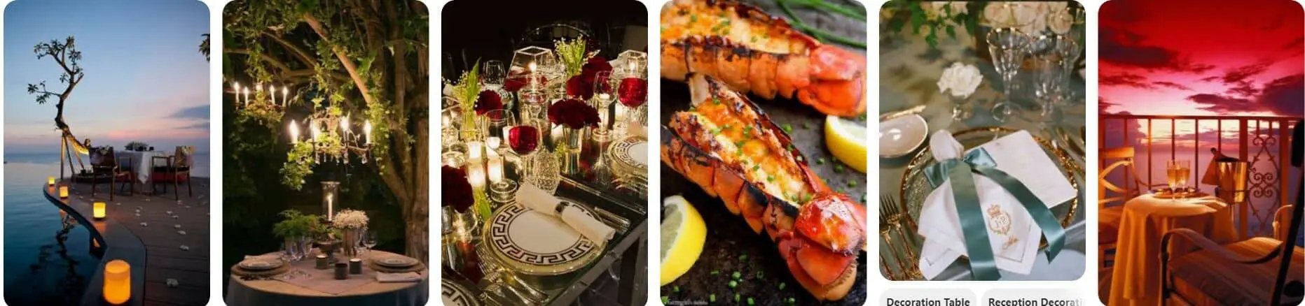 Decor or landscape for romantic dinner