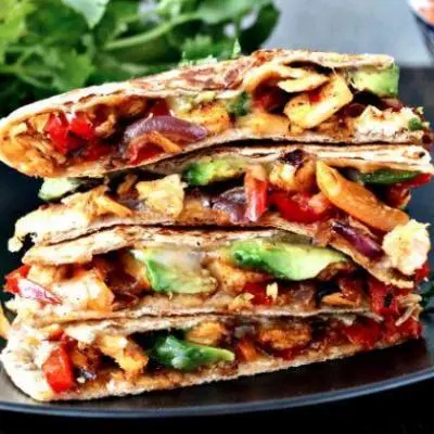 Chicken Quesadillas with Red & Green Salsa Recipe