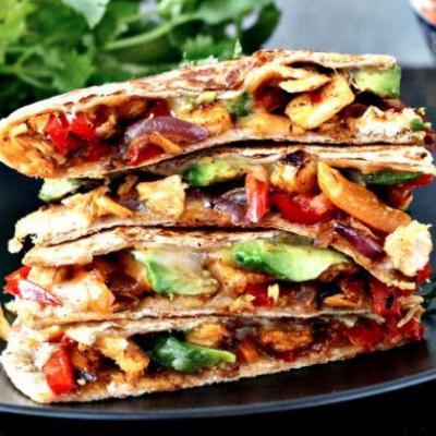 Chicken Quesadillas with Red & Green Salsa Recipe